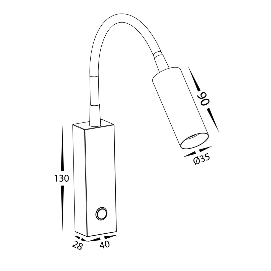 Havit LESEN - 3W Single Adjustable Wall Light with Flexible Arm-Havit Lighting-Ozlighting.com.au