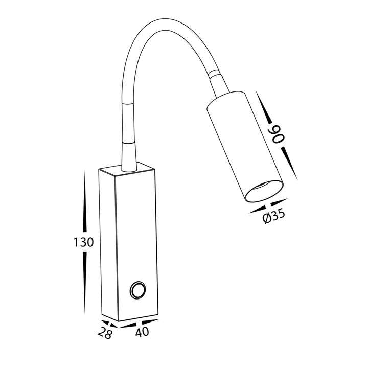 Havit LESEN - 3W Single Adjustable Wall Light with Flexible Arm-Havit Lighting-Ozlighting.com.au