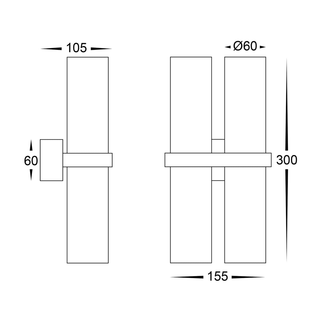Havit LUZ - Double Up & Down Wall Pillar Lights-Havit Lighting-Ozlighting.com.au