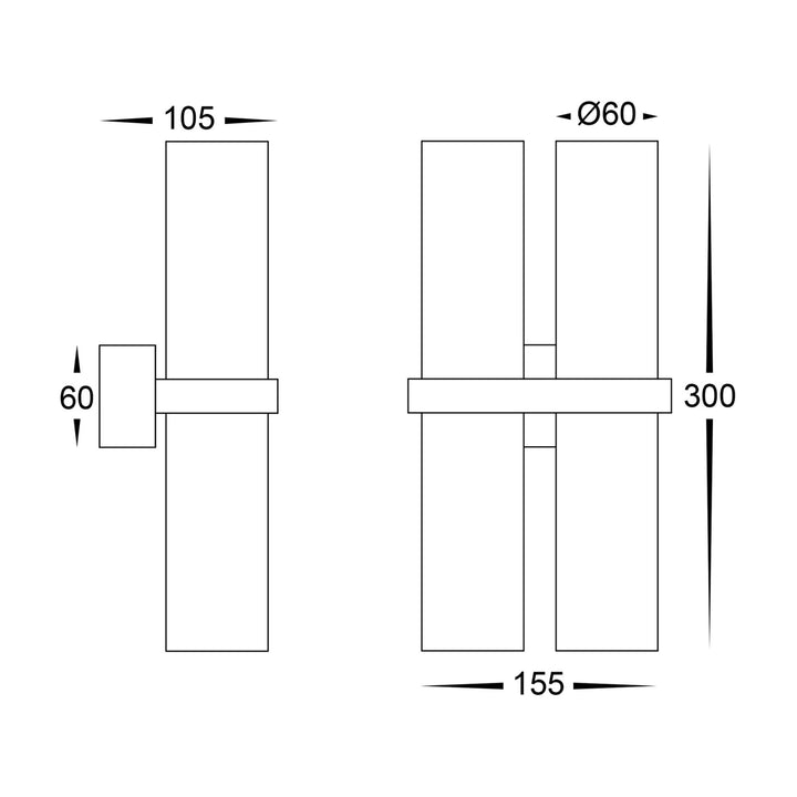 Havit LUZ - Double Up & Down Wall Pillar Lights-Havit Lighting-Ozlighting.com.au