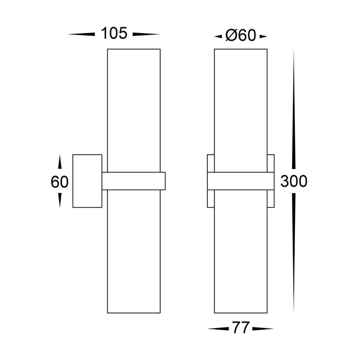 Havit LUZ - Single Up & Down Wall Pillar Lights-Havit Lighting-Ozlighting.com.au