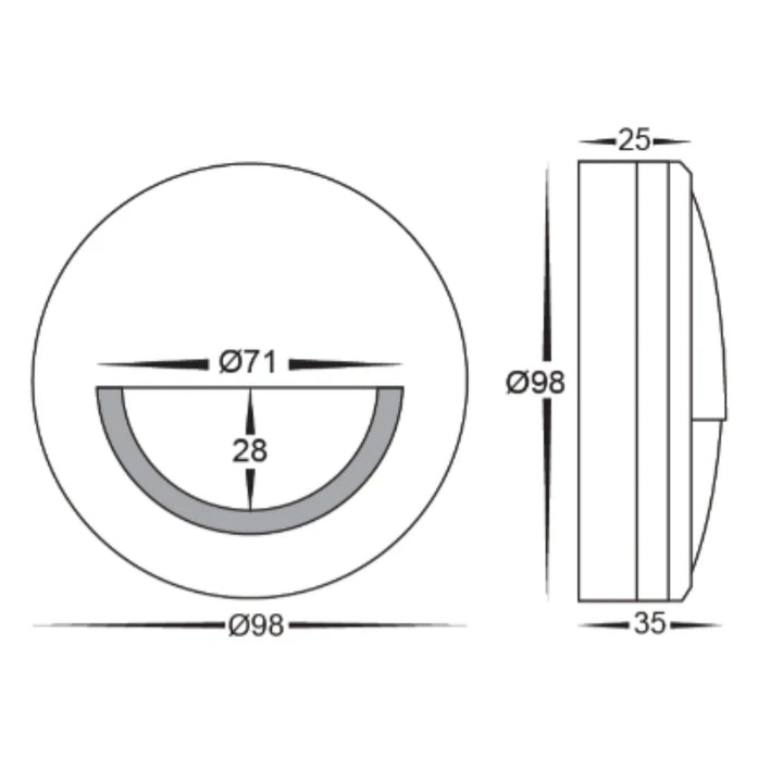 Havit NAVA - 5W 12V LED Step Lights with Eyelid-Havit Lighting-Ozlighting.com.au