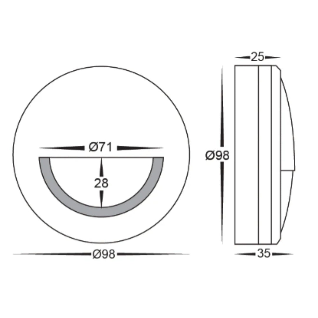 Havit NAVA - 5W 240V LED Step Lights with Eyelid-Havit Lighting-Ozlighting.com.au