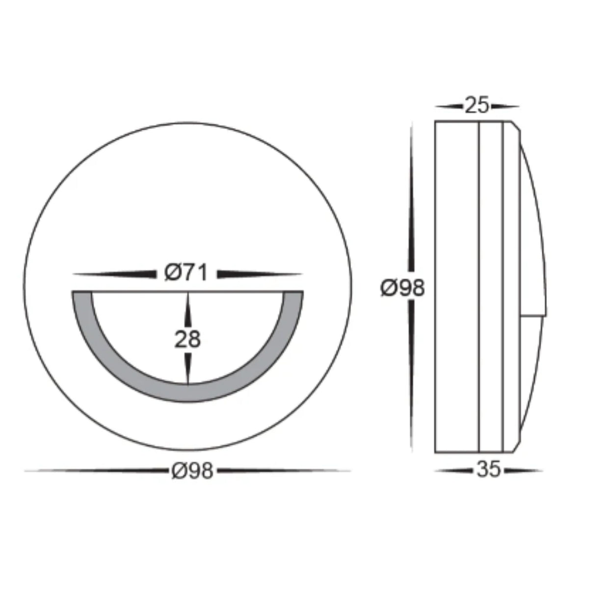 Havit NAVA LED Step Light - 5W, 240V, Eyelid-Havit Lighting-Ozlighting.com.au