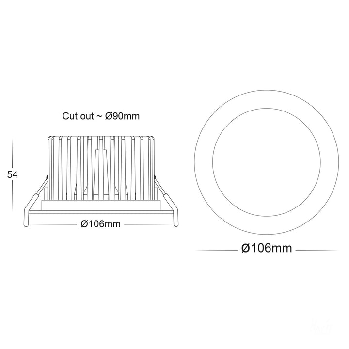 Havit ORA - 12W Fixed Five Colour LED Downlight-Havit Lighting-Ozlighting.com.au