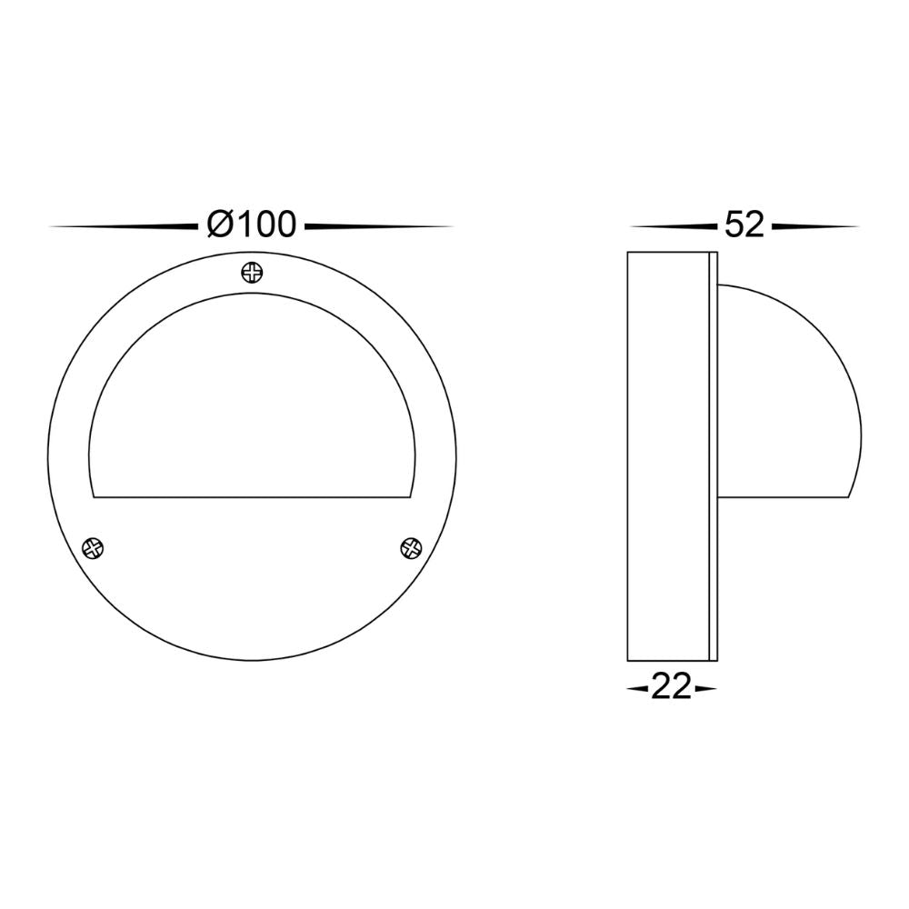Havit PINTA - 2.3W LED Tri-Colour Metal Step Light with Eyelid IP65 - 12V DRIVER REQUIRED-Havit Lighting-Ozlighting.com.au