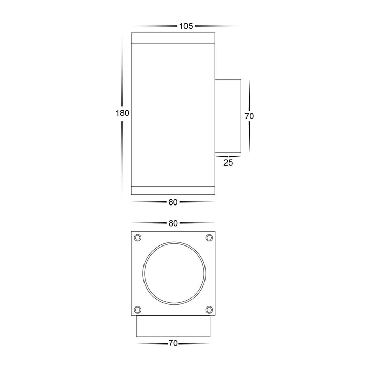 Havit QUADRU - 5W Up & Down LED Wall Light-Havit Lighting-Ozlighting.com.au