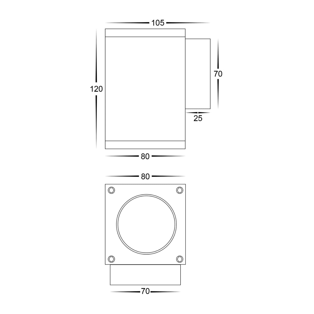 Havit QUADRU LED Wall Light - 5W, Fixed Down-Havit Lighting-Ozlighting.com.au