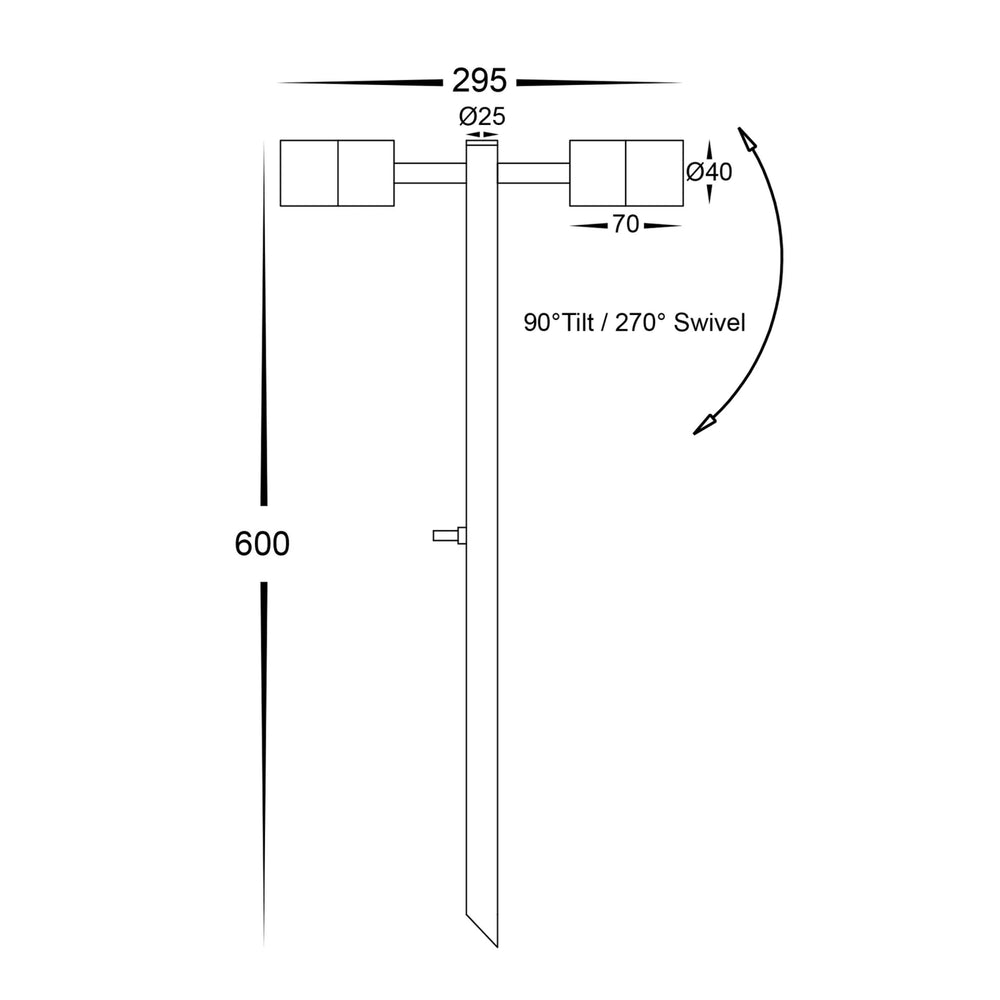 Havit TIVAH - 2x3W Adjustable LED Bollard Spike Light-Havit Lighting-Ozlighting.com.au