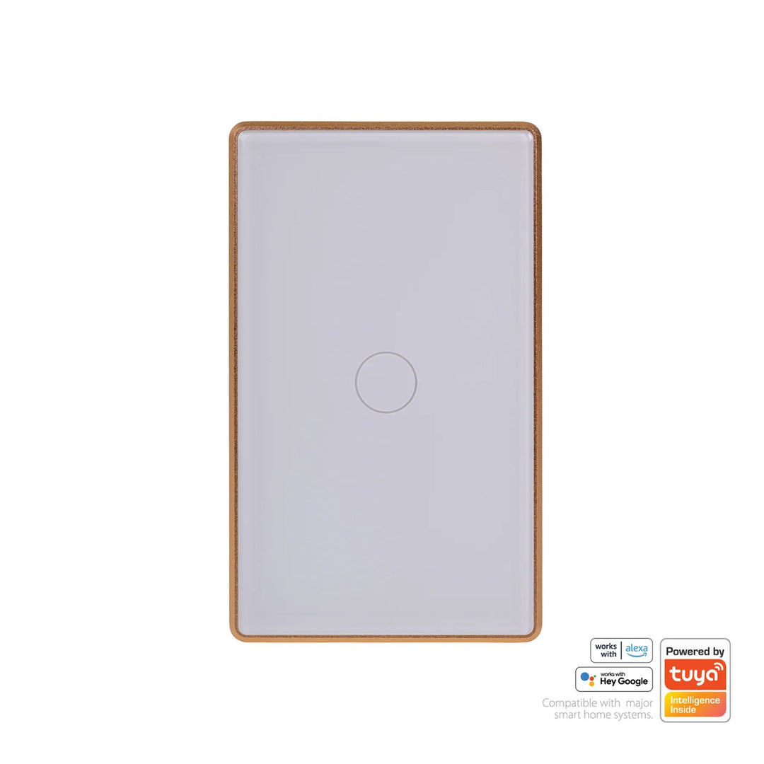 Havit - White with Gold Trim Wifi Gang Wall Switch-Havit Lighting-Ozlighting.com.au