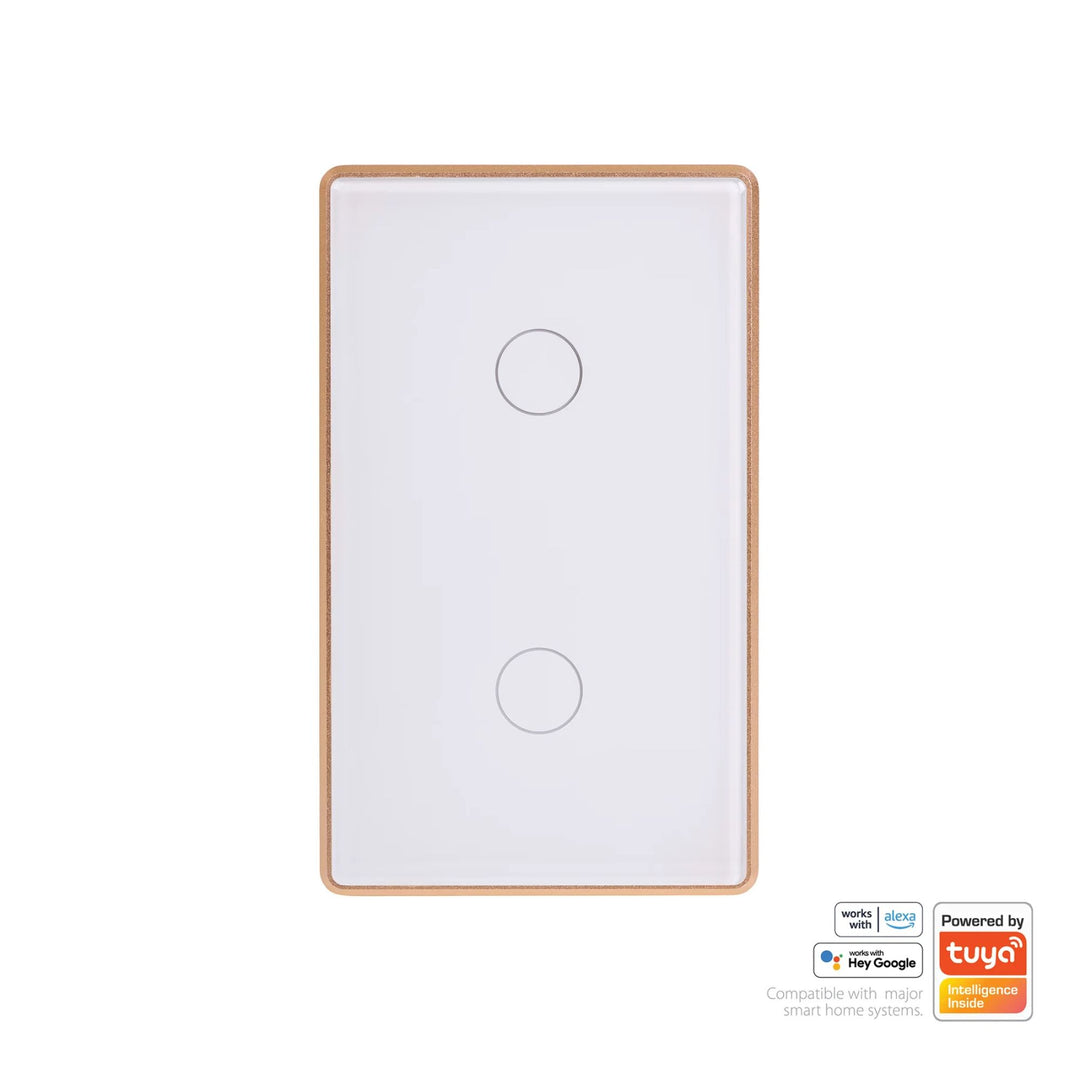Havit - White with Gold Trim Wifi Gang Wall Switch-Havit Lighting-Ozlighting.com.au