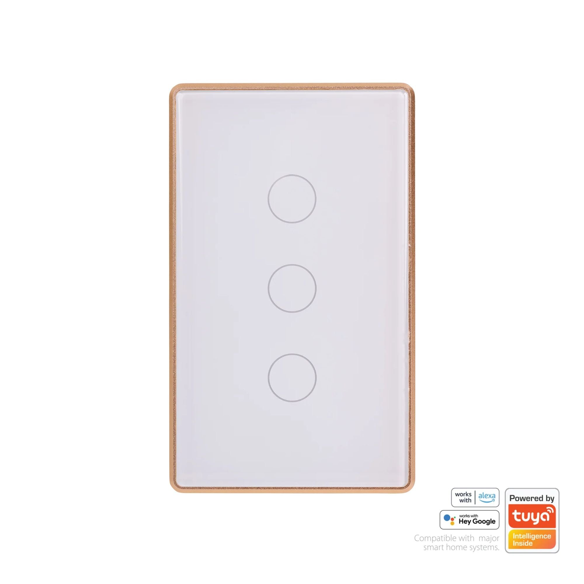 Havit - White with Gold Trim Wifi Gang Wall Switch-Havit Lighting-Ozlighting.com.au