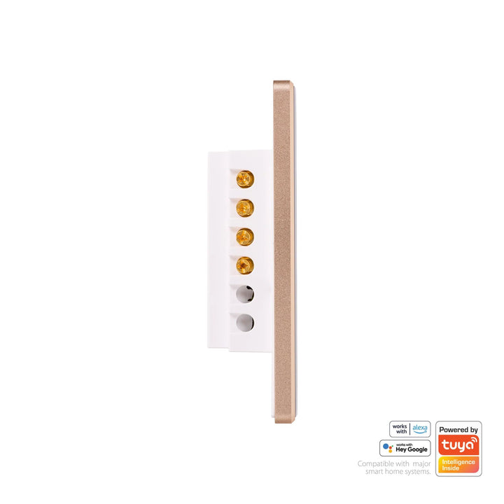 Havit - White with Gold Trim Wifi Gang Wall Switch-Havit Lighting-Ozlighting.com.au