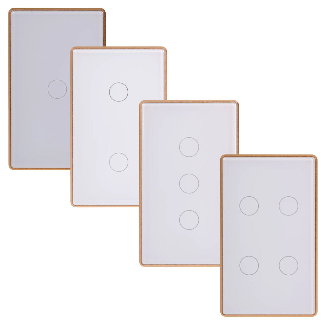 Havit - White with Gold Trim Wifi Gang Wall Switch-Havit Lighting-Ozlighting.com.au