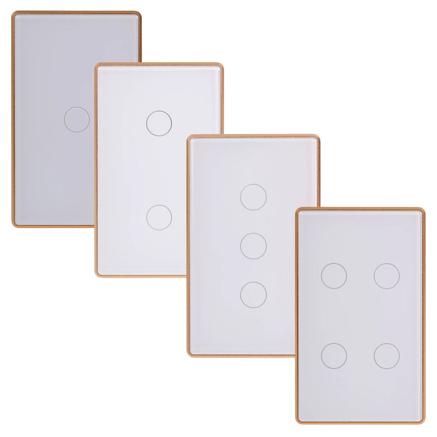 Havit - White with Gold Trim Wifi Gang Wall Switch-Havit Lighting-Ozlighting.com.au