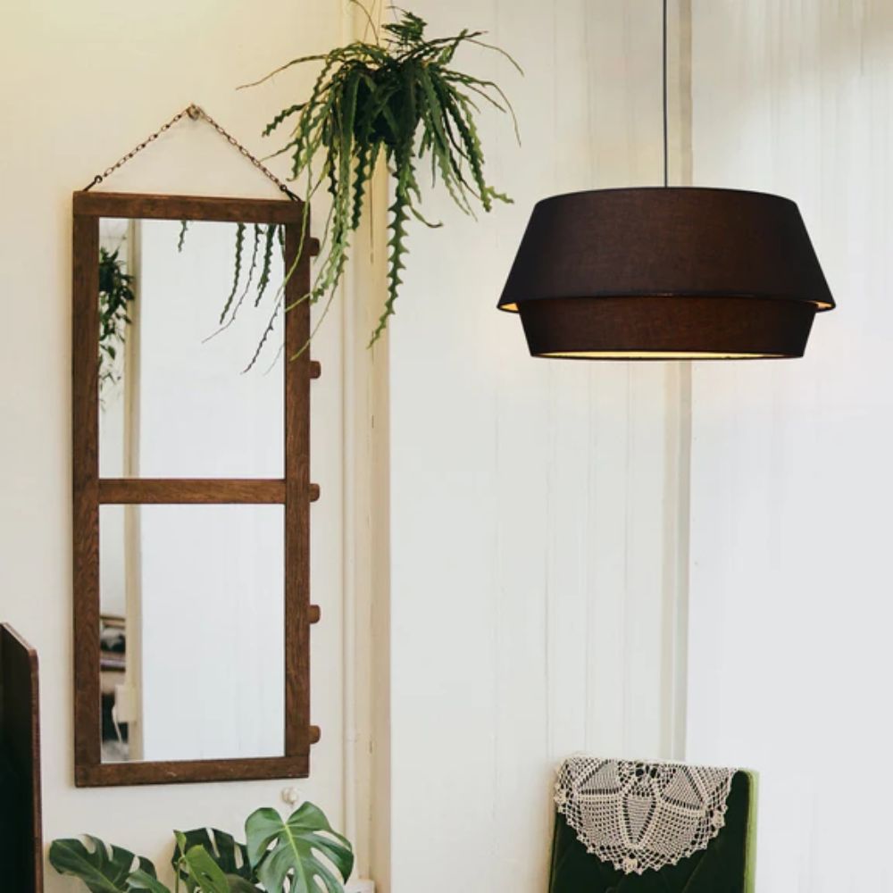 Lexi ELISA Pendant - 1 Light Fabric Shade-Lexi Lighting-Ozlighting.com.au