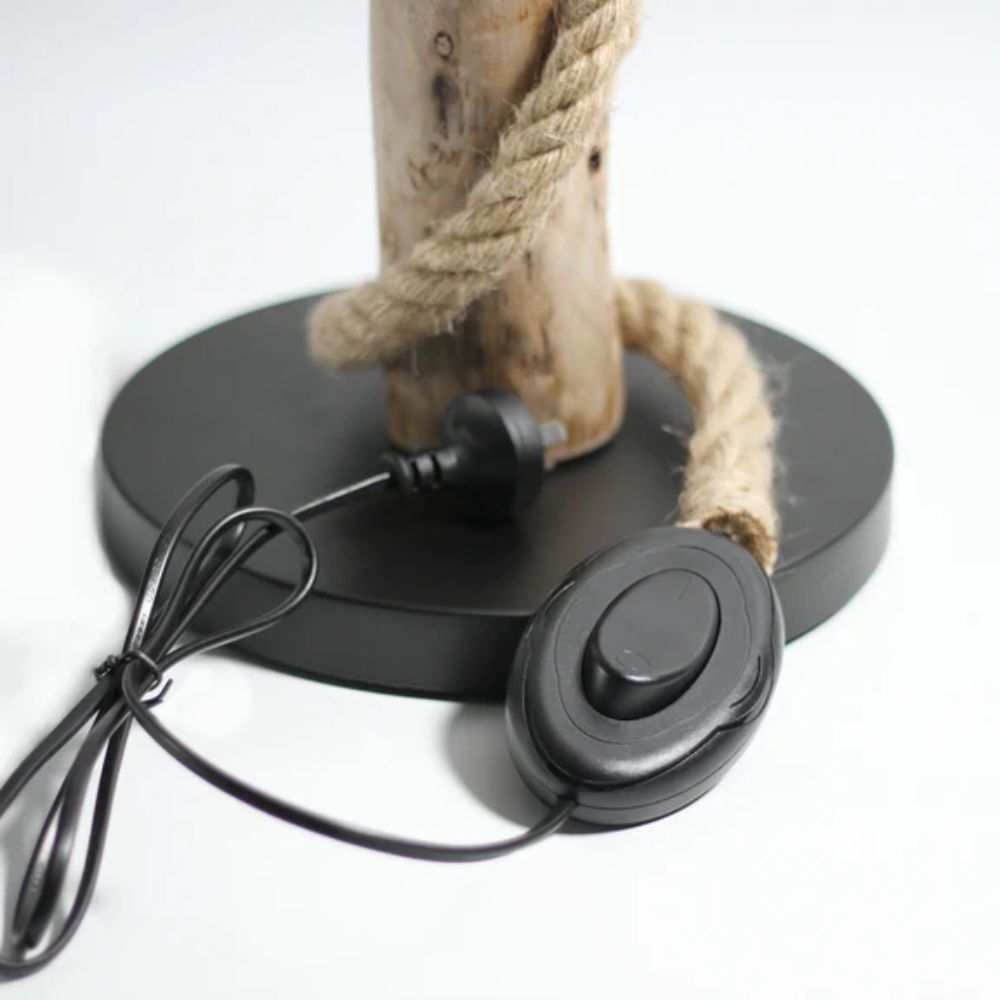 Lexi LEA Floor Lamp - Rope & Wood-Lexi Lighting-Ozlighting.com.au