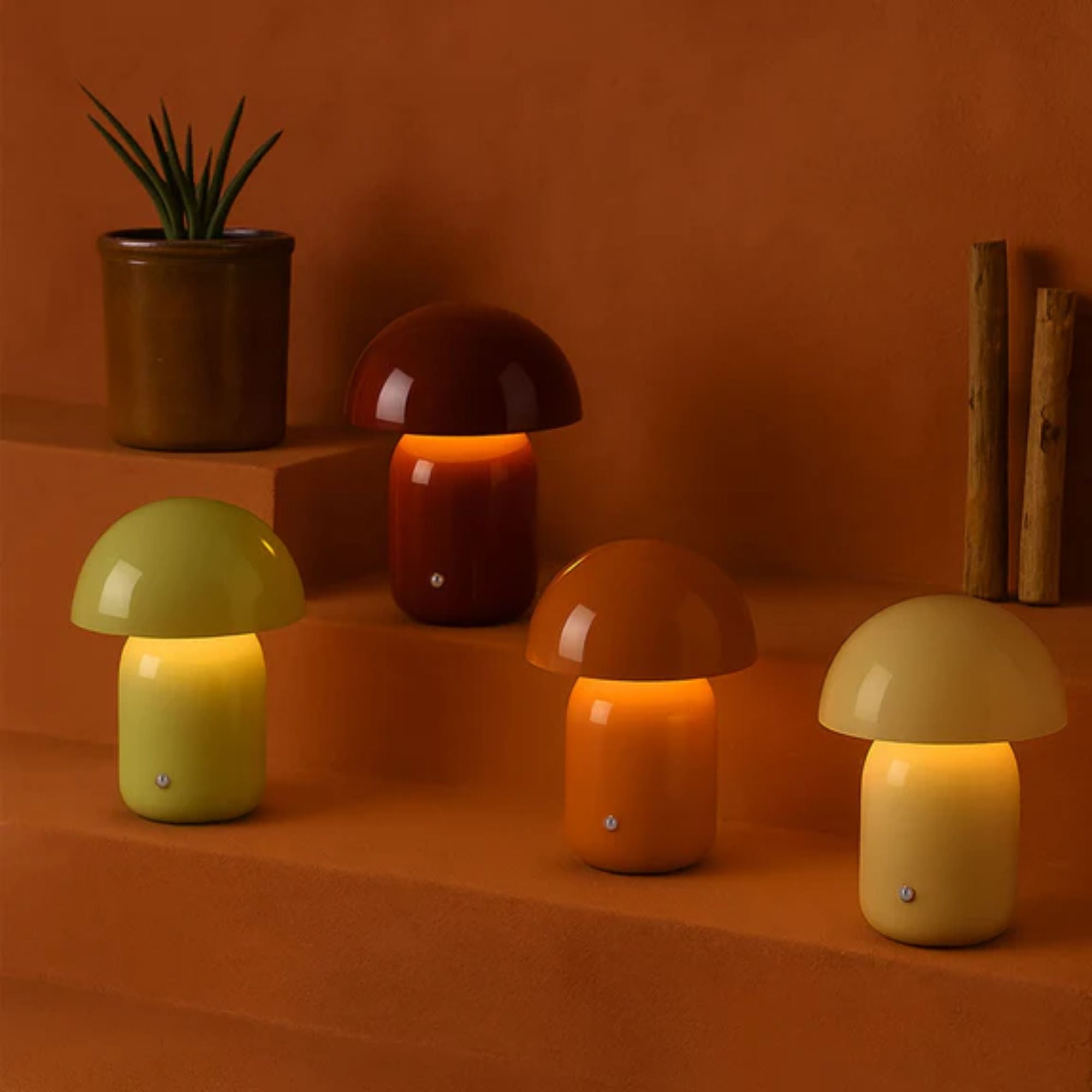 Lexi MUSHROOM - 2W Rechargeable LED CCT Touch Table Lamp-Lexi Lighting-Ozlighting.com.au