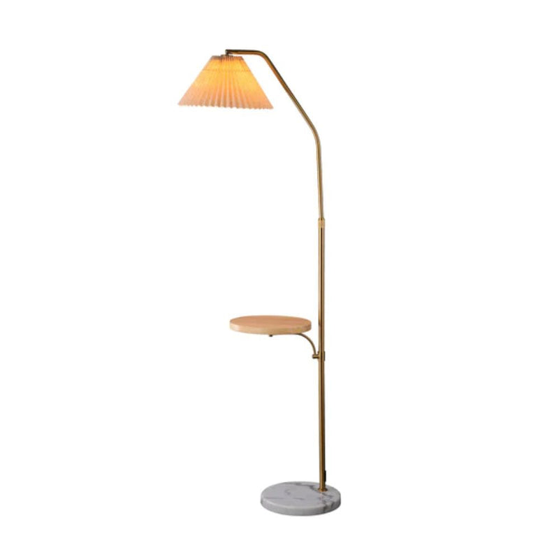 Lexi RANI - Marble & Metal Floor Lamp With Pleated Shade-Lexi Lighting-Ozlighting.com.au