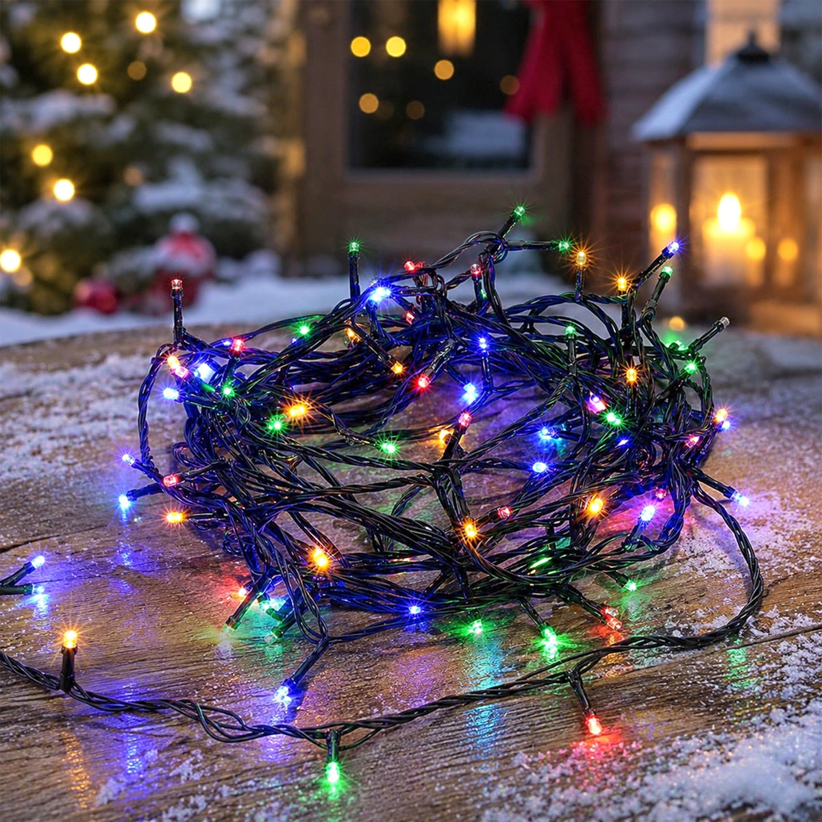 Lexi Solar 420 LED Fairy Light Chain Dark Green Cable-Lexi Lighting-Ozlighting.com.au