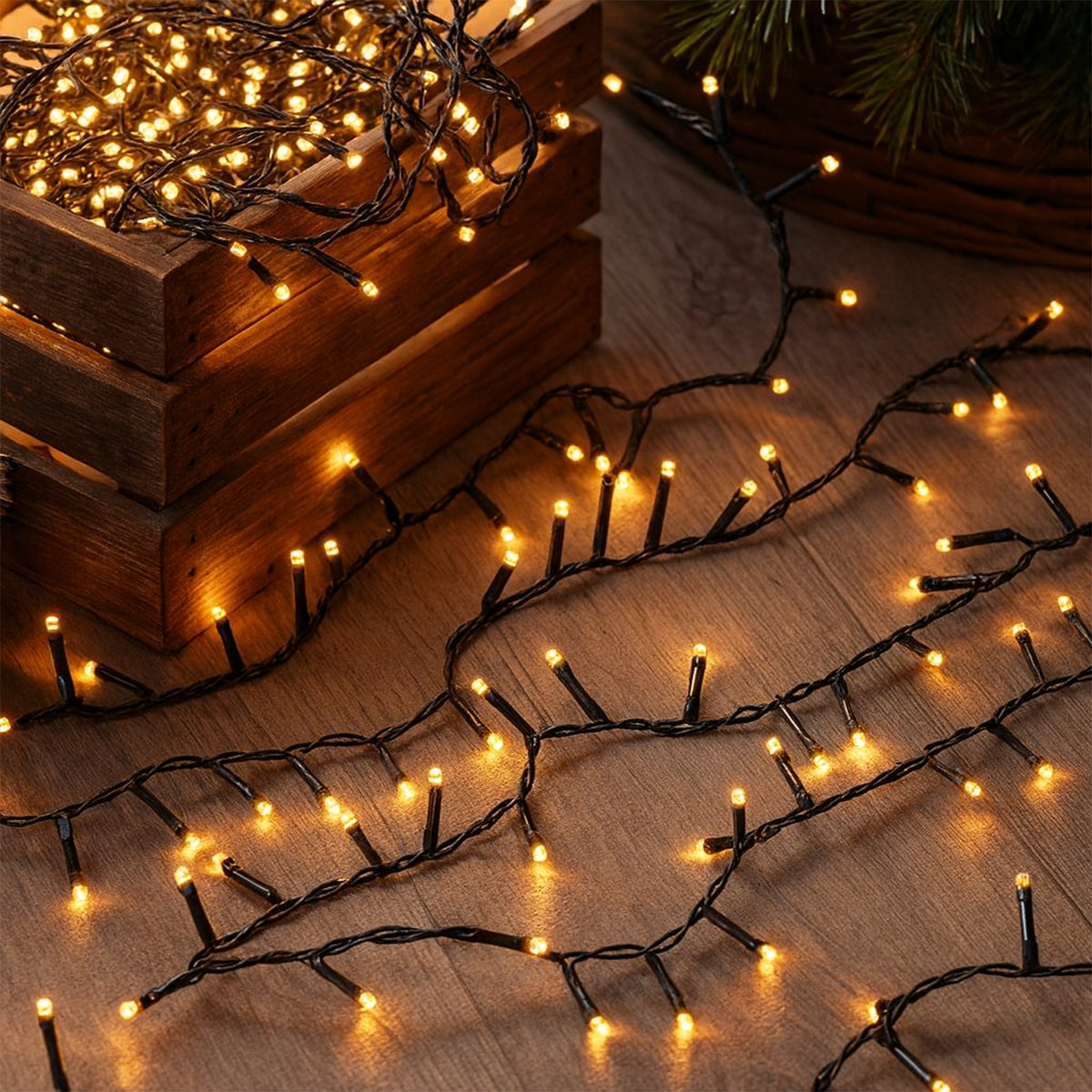 Lexi Solar 420 LED Fairy Light Chain Dark Green Cable-Lexi Lighting-Ozlighting.com.au