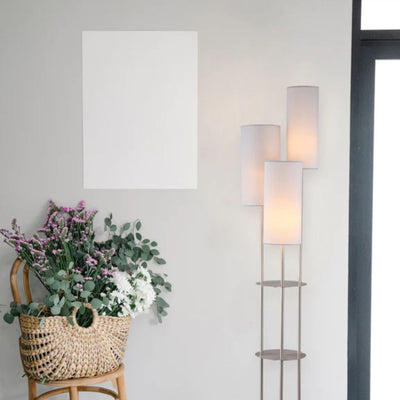 Lexi TRIO - 3-Light Cluster Metal & Fabric Floor Lamp-Lexi Lighting-Ozlighting.com.au