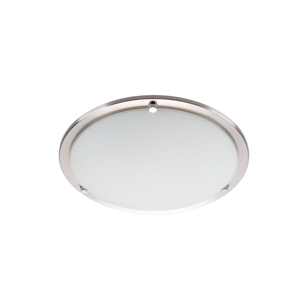 Lummax AC-025-30 Ceiling Light - 1xE27, IP20, Round, Opal Glass, Satin Chrome-Lummax-Ozlighting.com.au