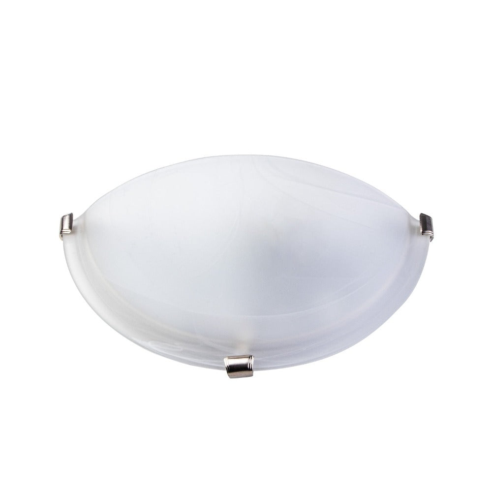 Lummax AC-045-WB Wall Light - 1 Light, Alabaster, Satin Chrome-Lummax-Ozlighting.com.au