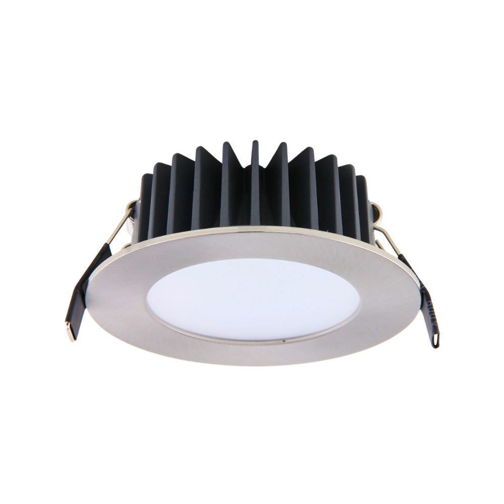 Lummax DL7010 LED Downlight - 10W, Dimmable, IP44, Round, Flat Face, Satin Chrome-Lummax-Ozlighting.com.au
