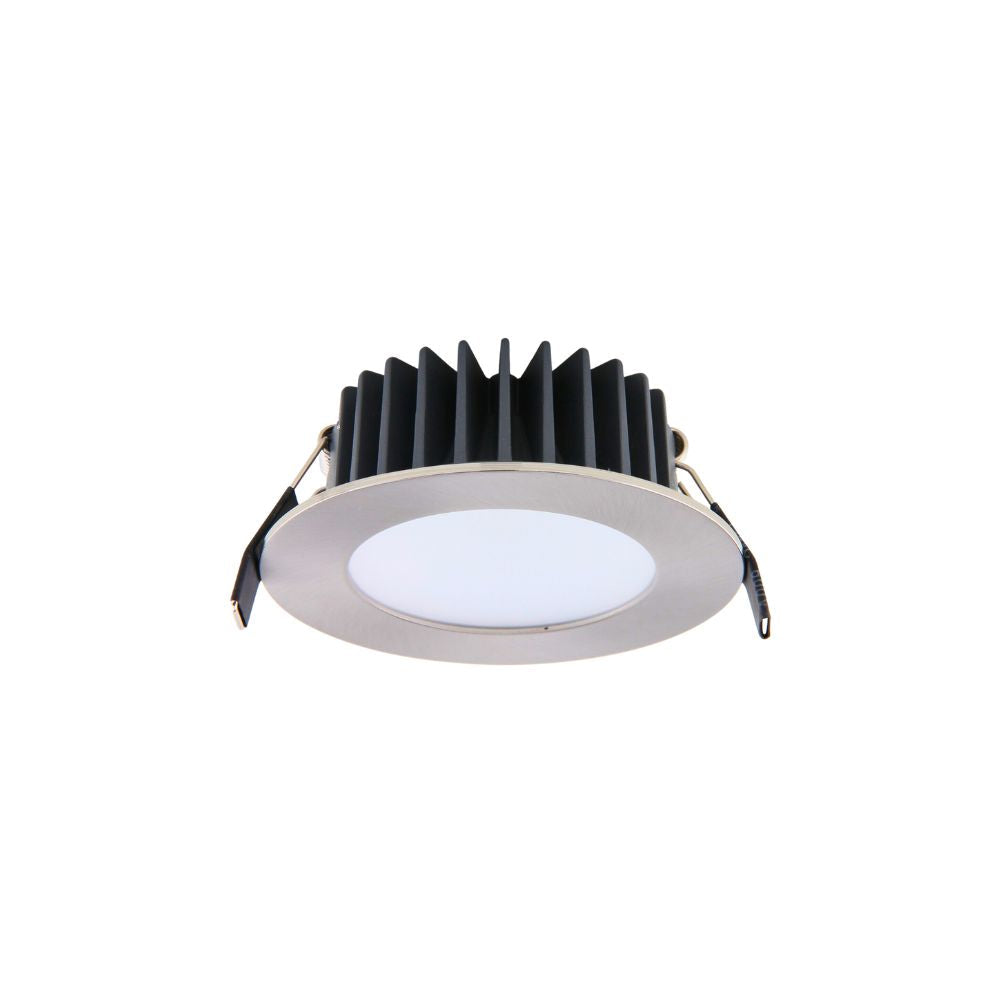 Lummax DL7010 LED Downlight - 10W, Dimmable, IP44, Round, Flat Face, Satin Chrome-Lummax-Ozlighting.com.au