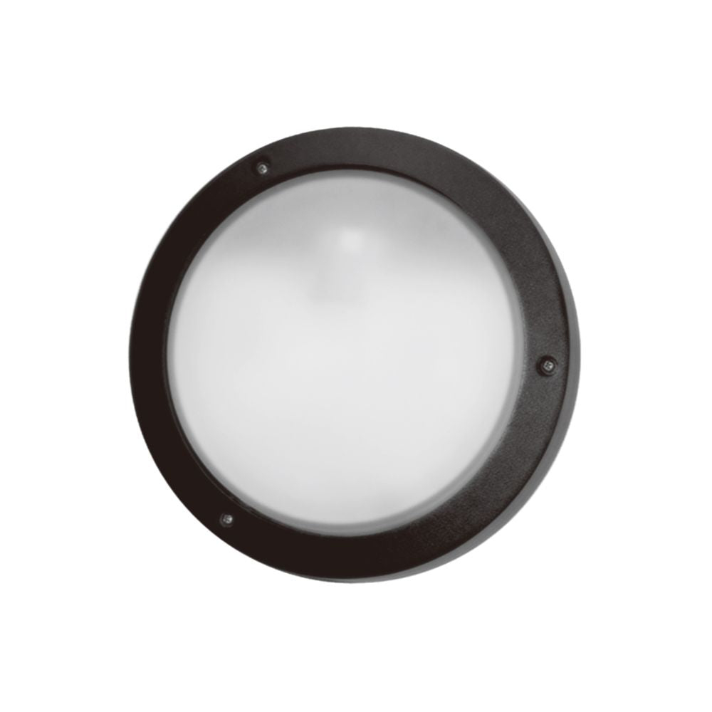 Lummax LM-2001 Bunker Ceiling/Wall Light - 270mm, IP54, Round, Plain Open Fascia, Black-Lummax-Ozlighting.com.au