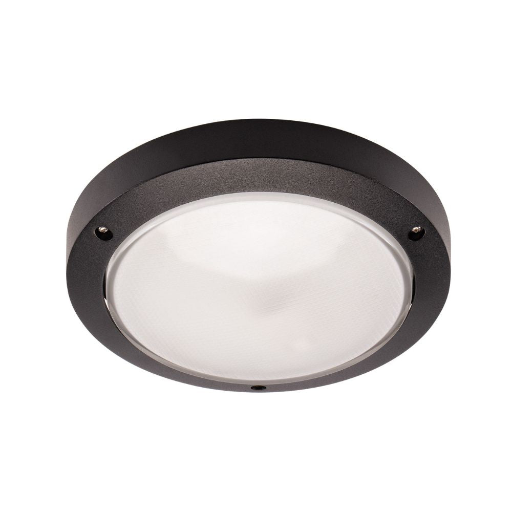 Lummax LM-2001 Bunker Ceiling/Wall Light - 270mm, IP54, Round, Plain Open Fascia, Black-Lummax-Ozlighting.com.au