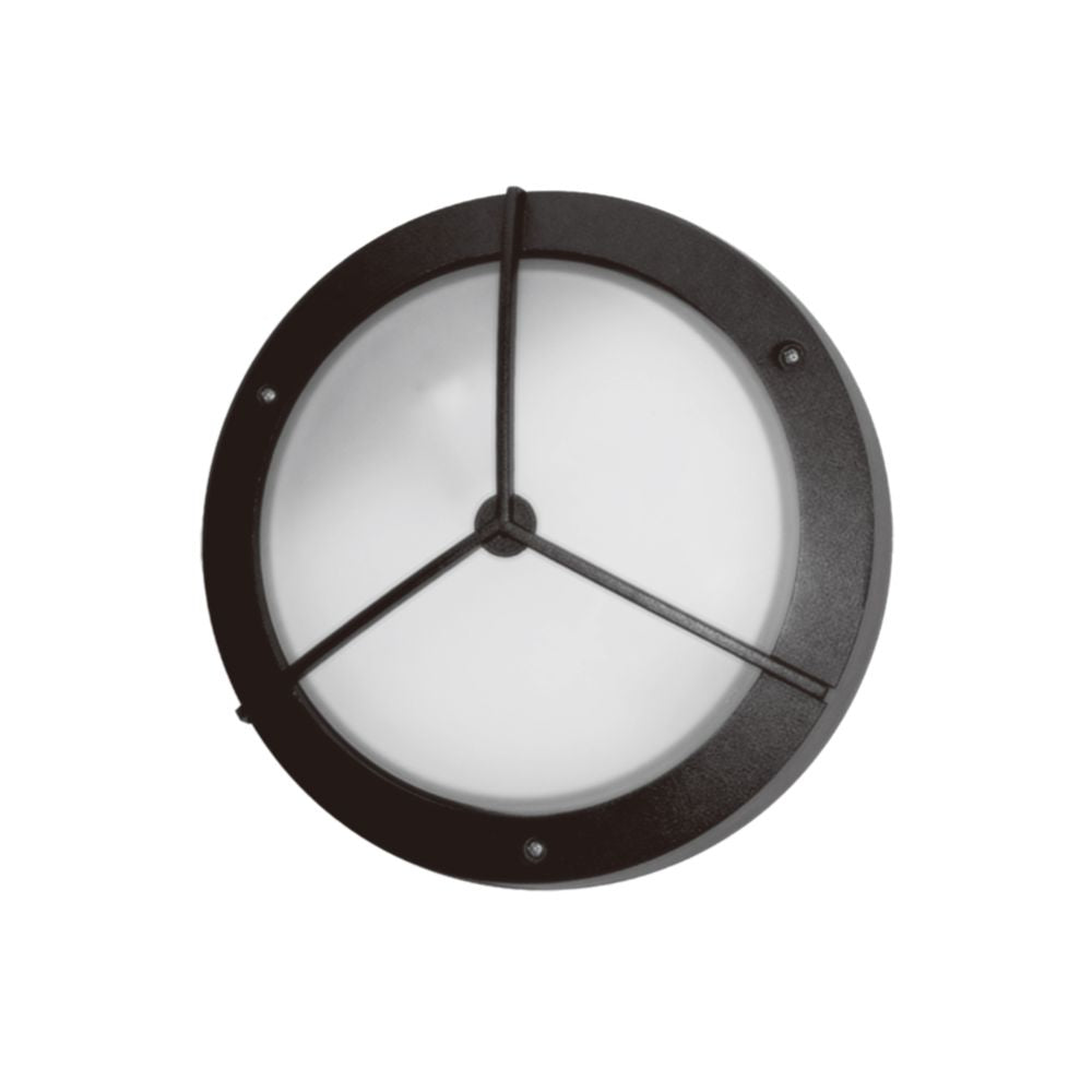 Lummax LM-2002 Bunker Ceiling/Wall Light - 270mm, IP54, Round, Star Guard, Black-Lummax-Ozlighting.com.au