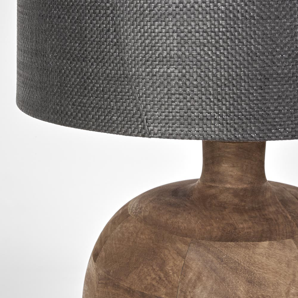 MRD Home ARUM Timber Table Lamp - Black Shade-MRD HOME-Ozlighting.com.au