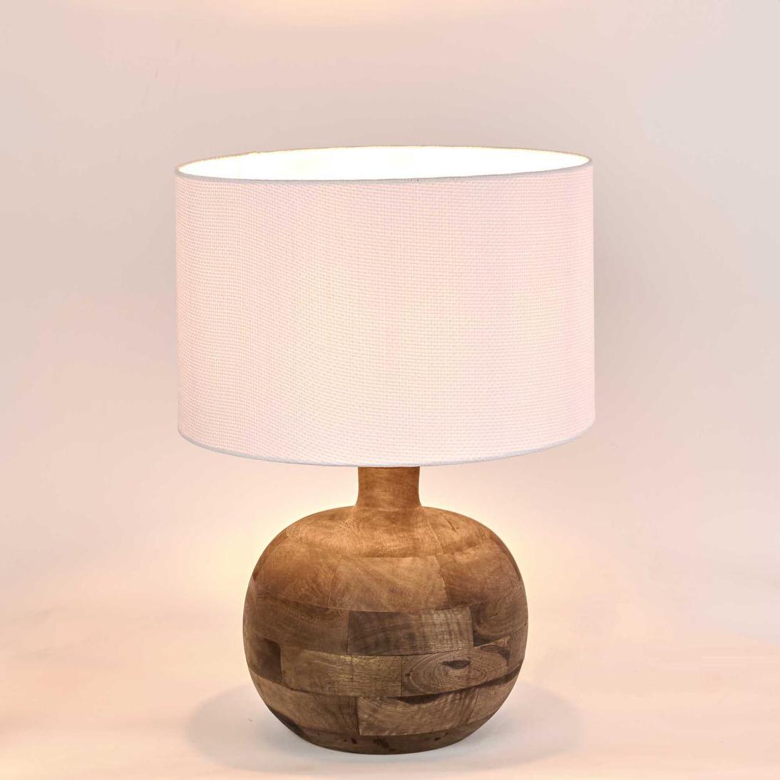 MRD Home ARUM Timber Table Lamp - White Shade-MRD HOME-Ozlighting.com.au