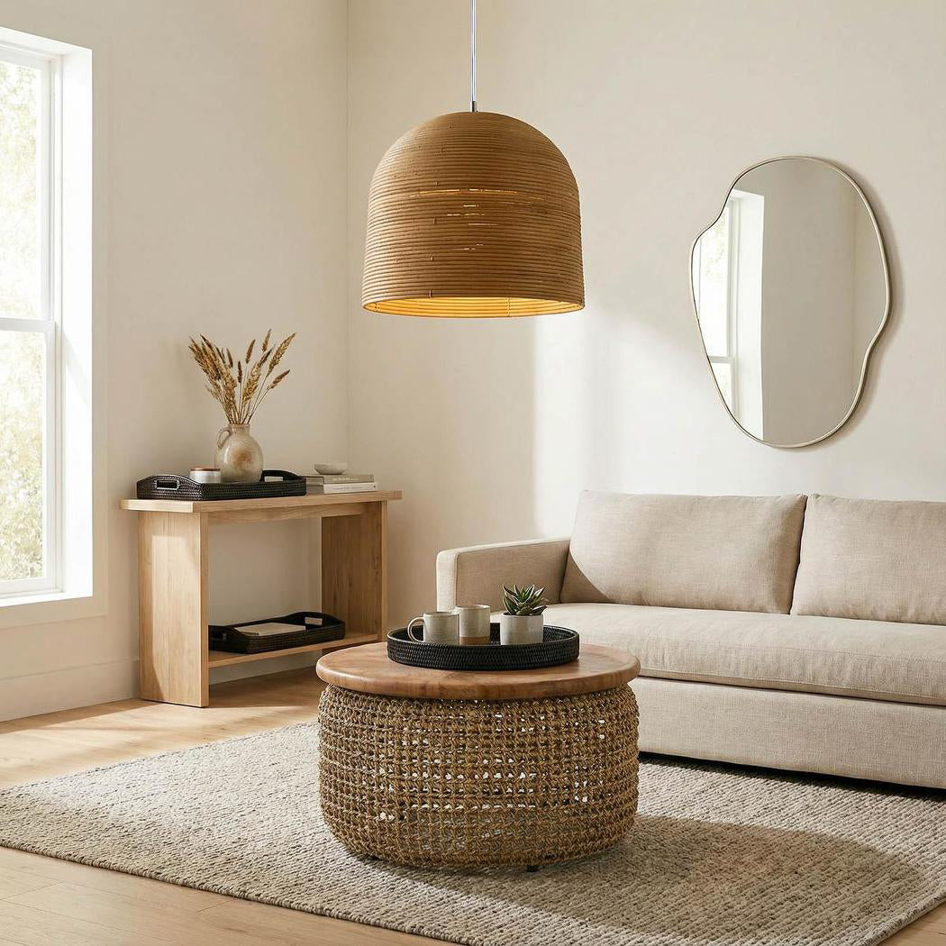 MRD Home BELL Natural Pendant Small 60cm-MRD HOME-Ozlighting.com.au