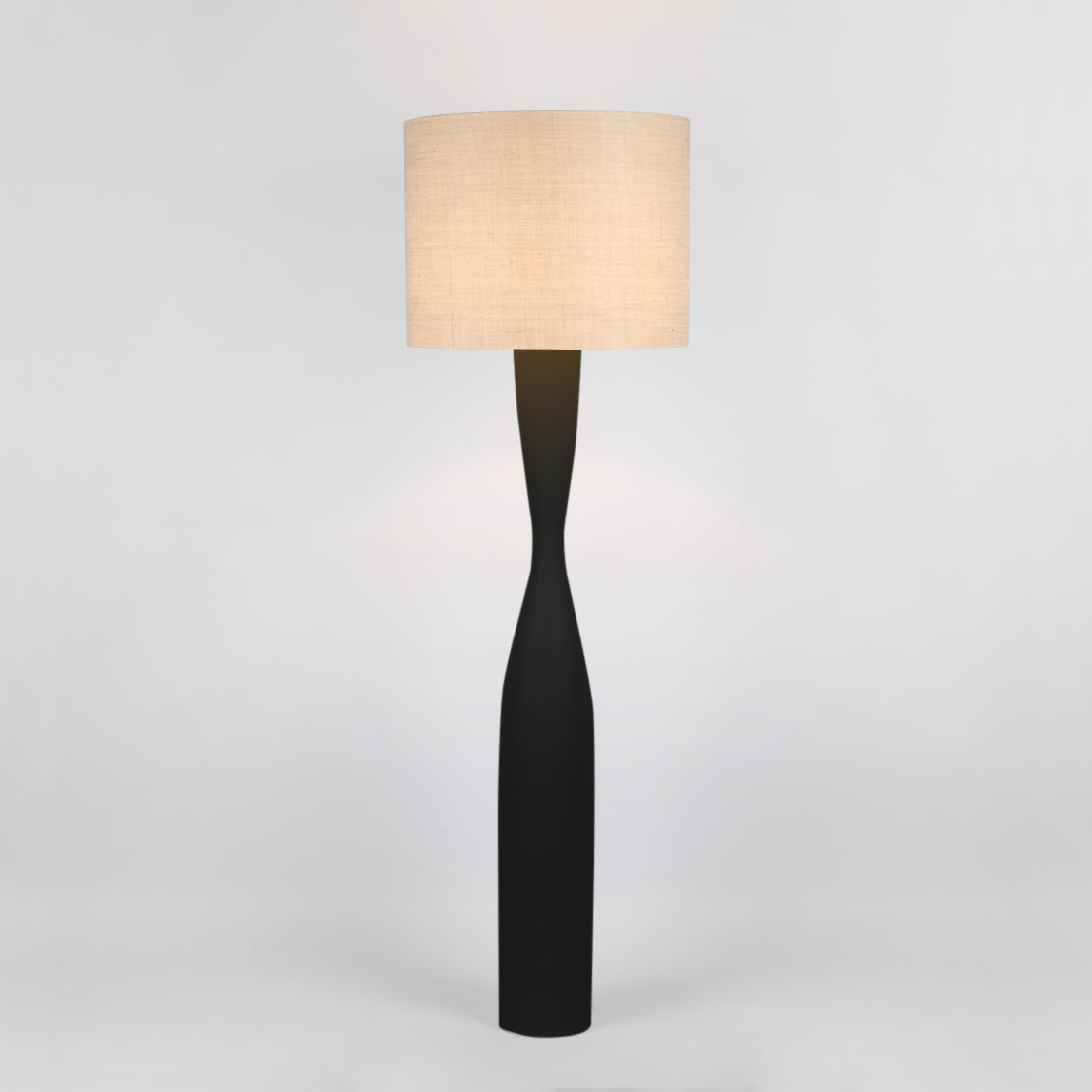 MRD Home CALLUM Floor Lamp - Black / Natural Shade-MRD HOME-Ozlighting.com.au