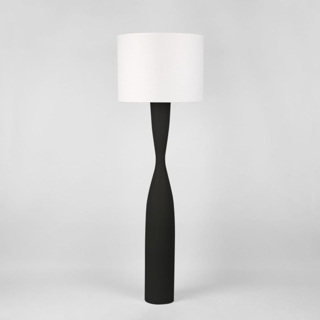 MRD Home CALLUM Floor Lamp - Black / White Shade-MRD HOME-Ozlighting.com.au