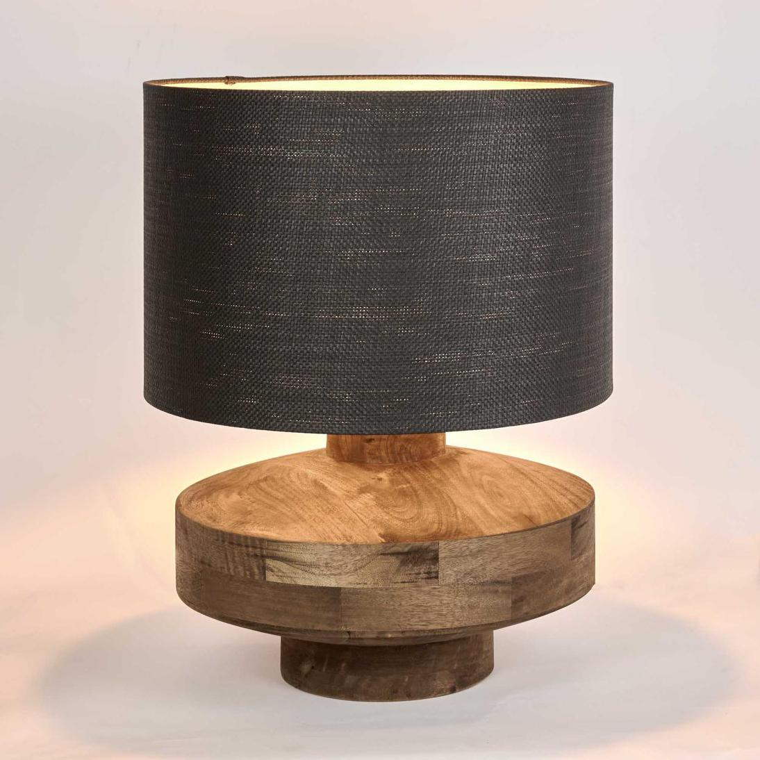 MRD Home CIRCA Timber Table Lamp - Large, Black Shade-MRD HOME-Ozlighting.com.au