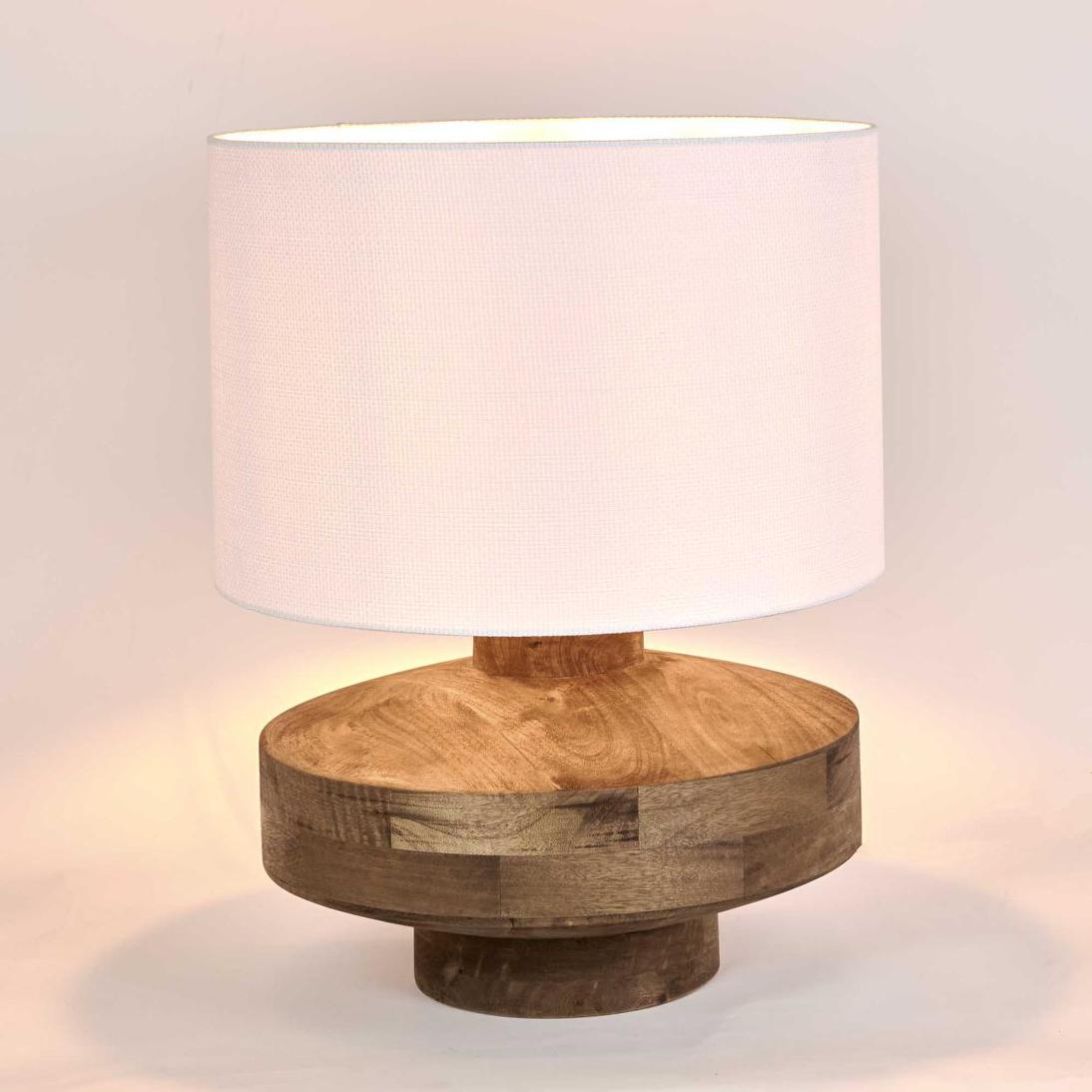 MRD Home CIRCA Timber Table Lamp - Large, White Shade-MRD HOME-Ozlighting.com.au