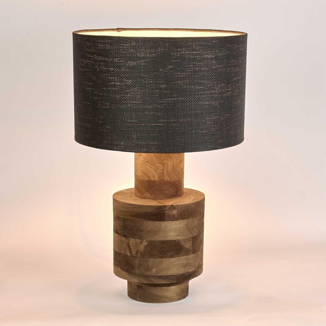 MRD Home CIRCA Timber Table Lamp - Small, Black Shade-MRD HOME-Ozlighting.com.au