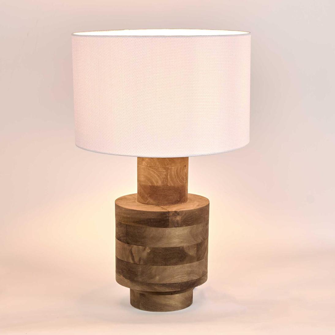 MRD Home CIRCA Timber Table Lamp - Small, White Shade-MRD HOME-Ozlighting.com.au