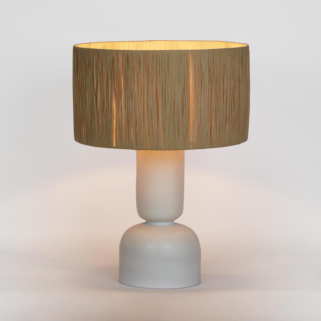 MRD Home CLEM Table Lamp Small White with Raffia shade-MRD HOME-Ozlighting.com.au
