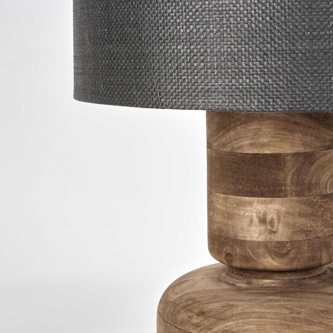 MRD Home CLEM Timber Table Lamp - Black Shade-MRD HOME-Ozlighting.com.au