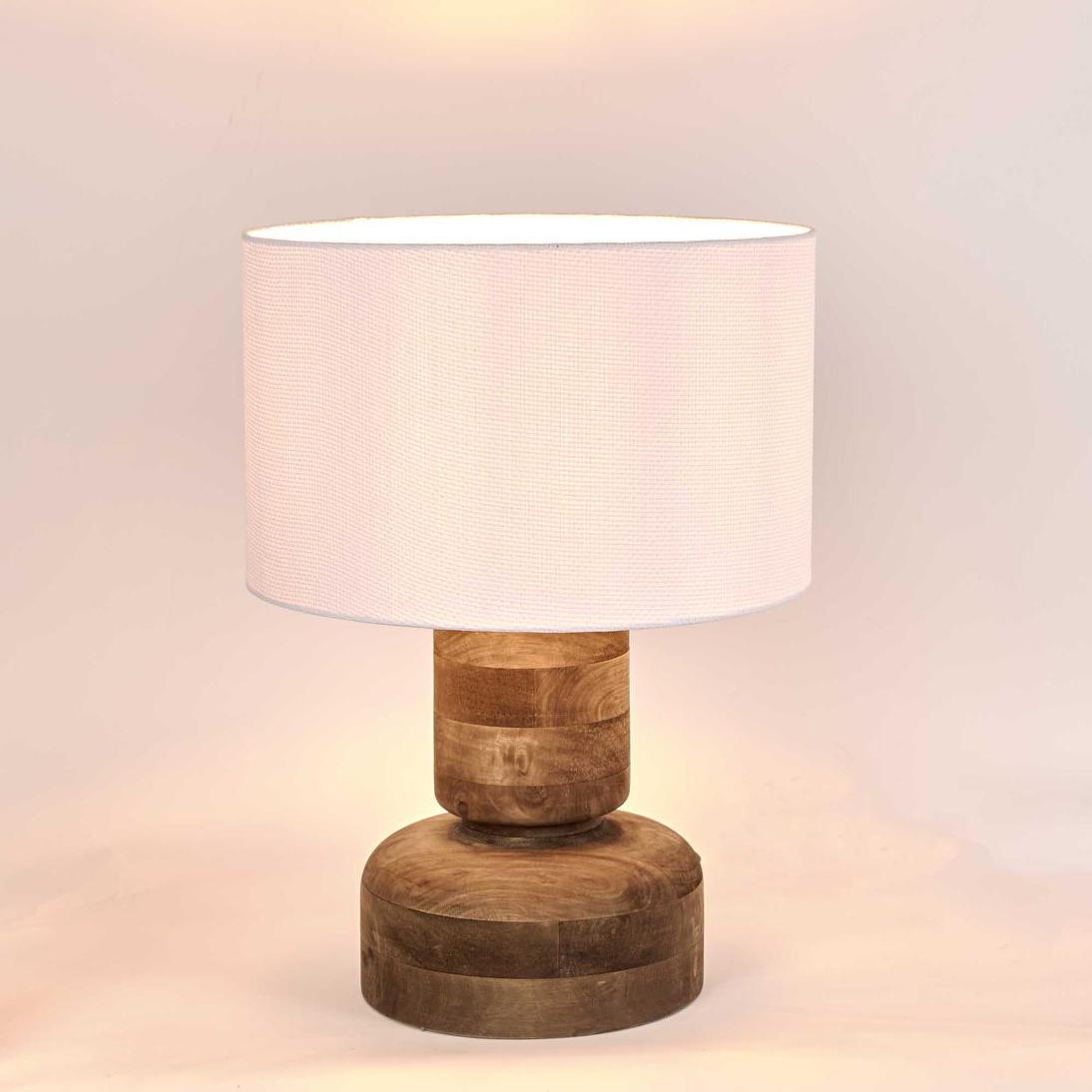 MRD Home CLEM Timber Table Lamp - White Shade-MRD HOME-Ozlighting.com.au