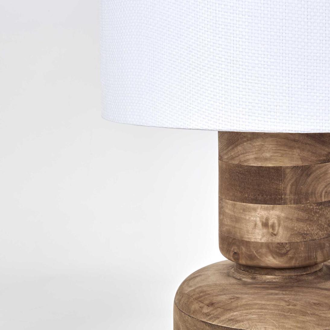 MRD Home CLEM Timber Table Lamp - White Shade-MRD HOME-Ozlighting.com.au