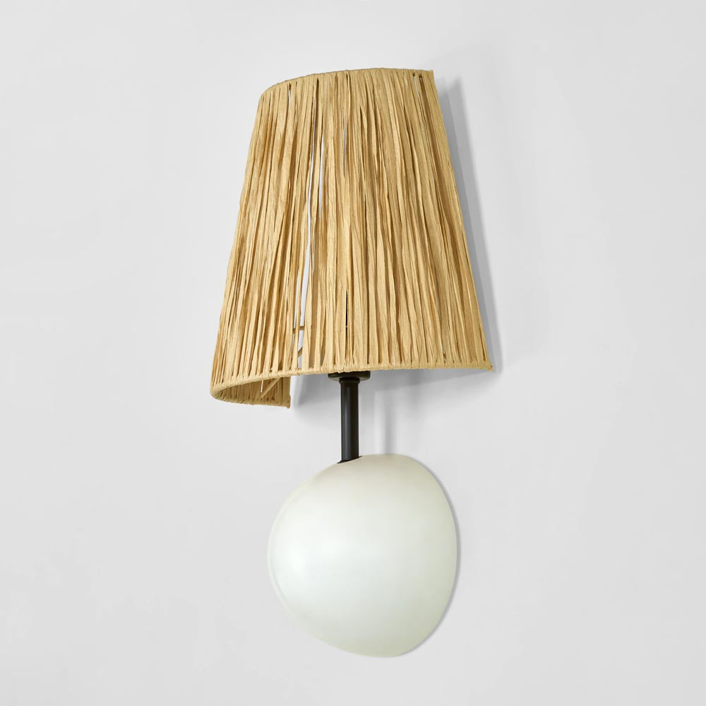 MRD Home COVE Wall Light with Raffia Shade-MRD HOME-Ozlighting.com.au