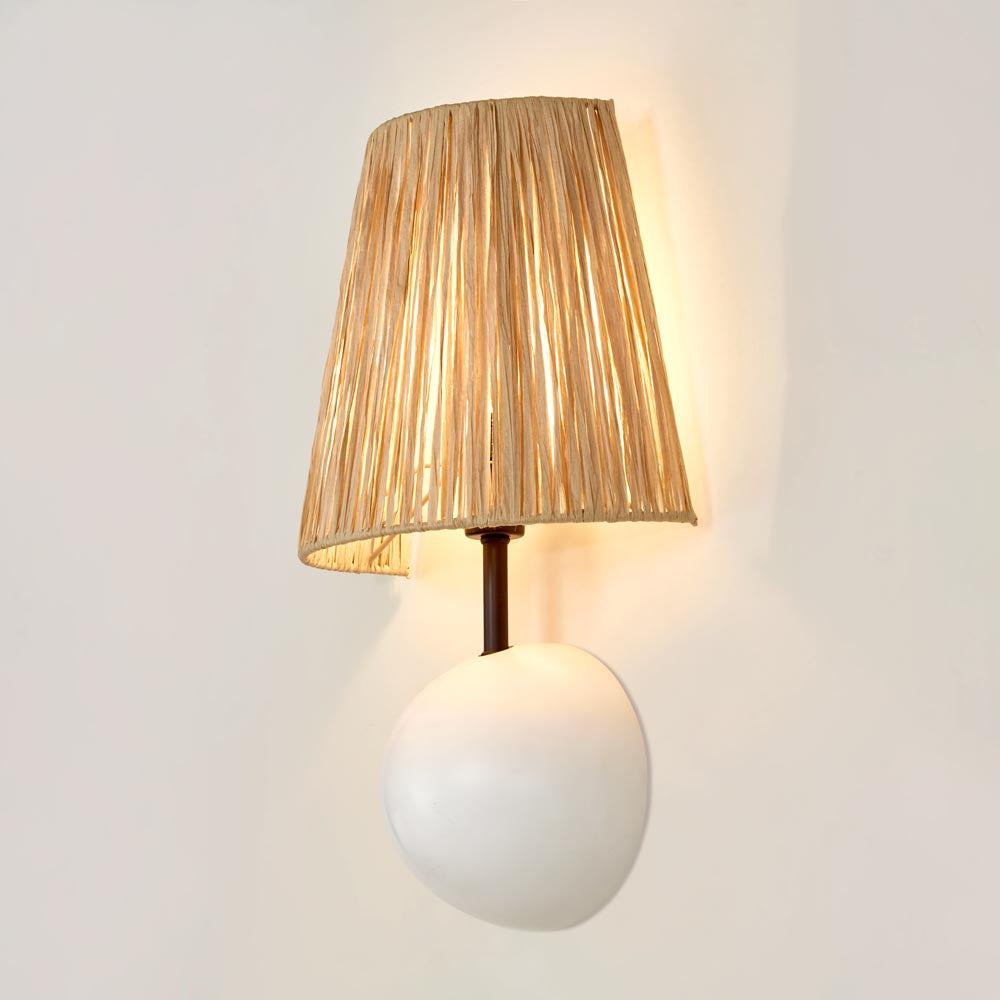 MRD Home COVE Wall Light with Raffia Shade-MRD HOME-Ozlighting.com.au
