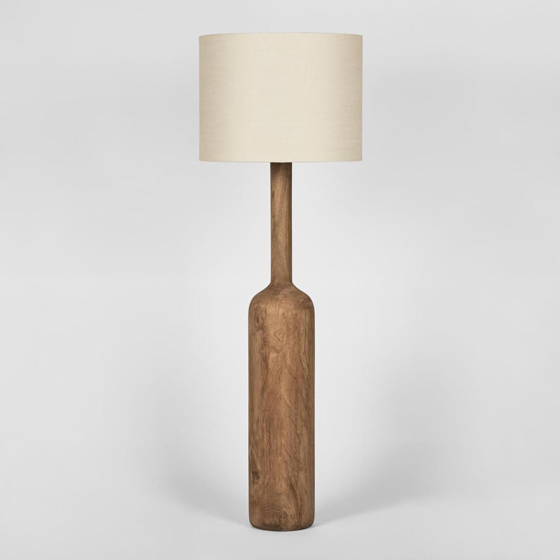 MRD Home FLASK Wood Floor Lamp - Saddle / Natural Shade-MRD HOME-Ozlighting.com.au