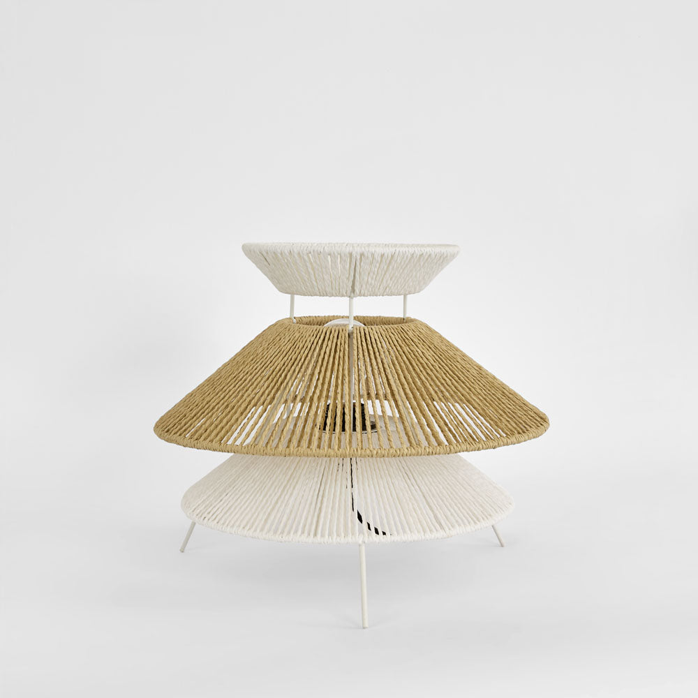 MRD Home LOOMA Layered String Table Lamp - White / Natural-MRD HOME-Ozlighting.com.au